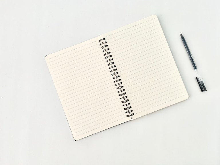 an opened notebook