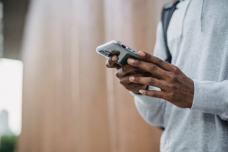 a smartphone in hands